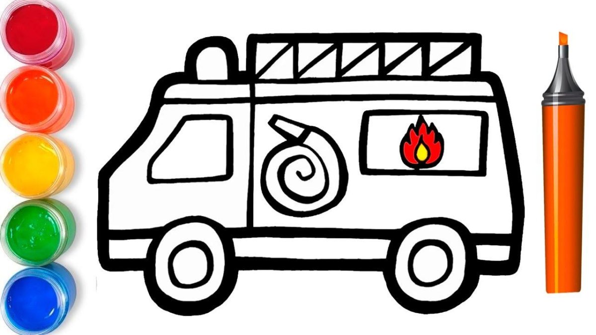 Раскраска пожарная машина