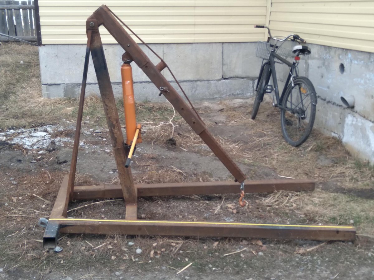 Самодельный кран на легковой прицеп