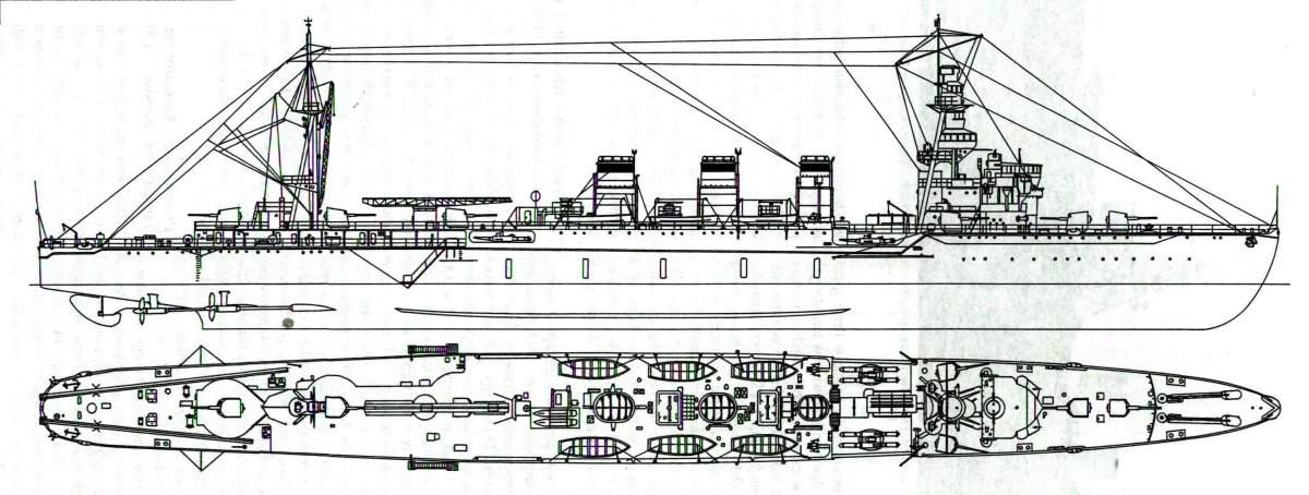 Крейсер Фурутака чертежи