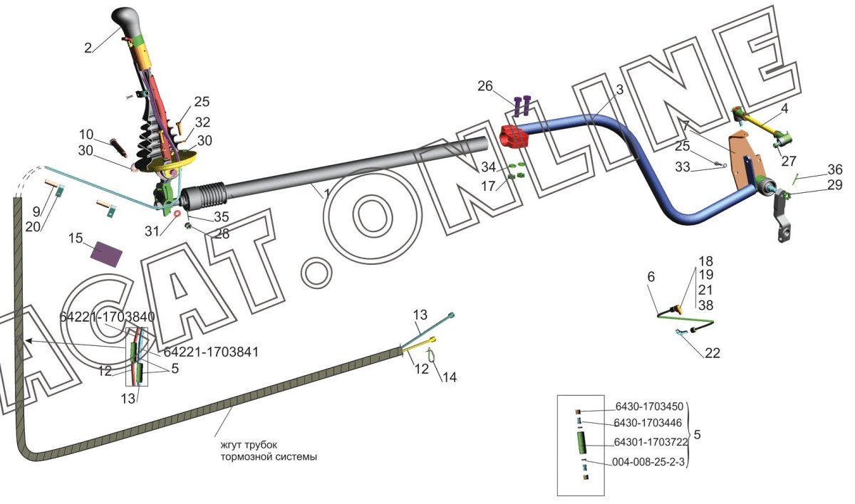 Механизм переключения КПП КАМАЗ 6520 ZF