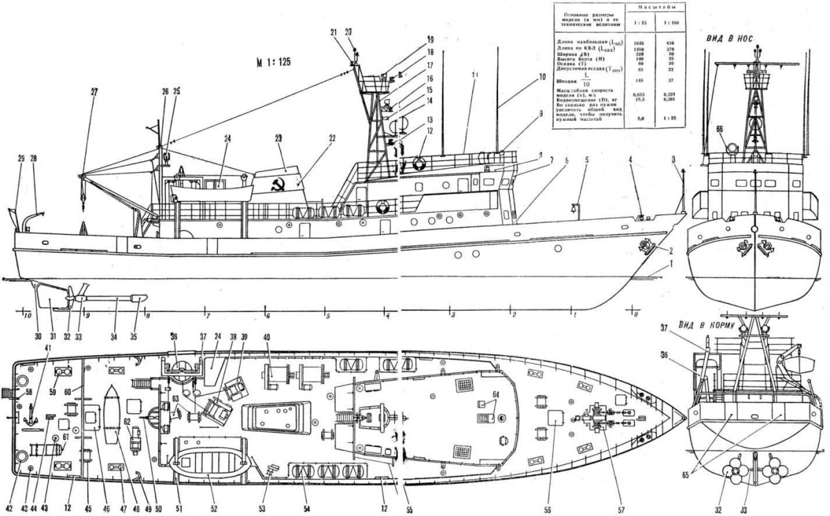 Малый рыболовный сейнер МРС-80 чертежи