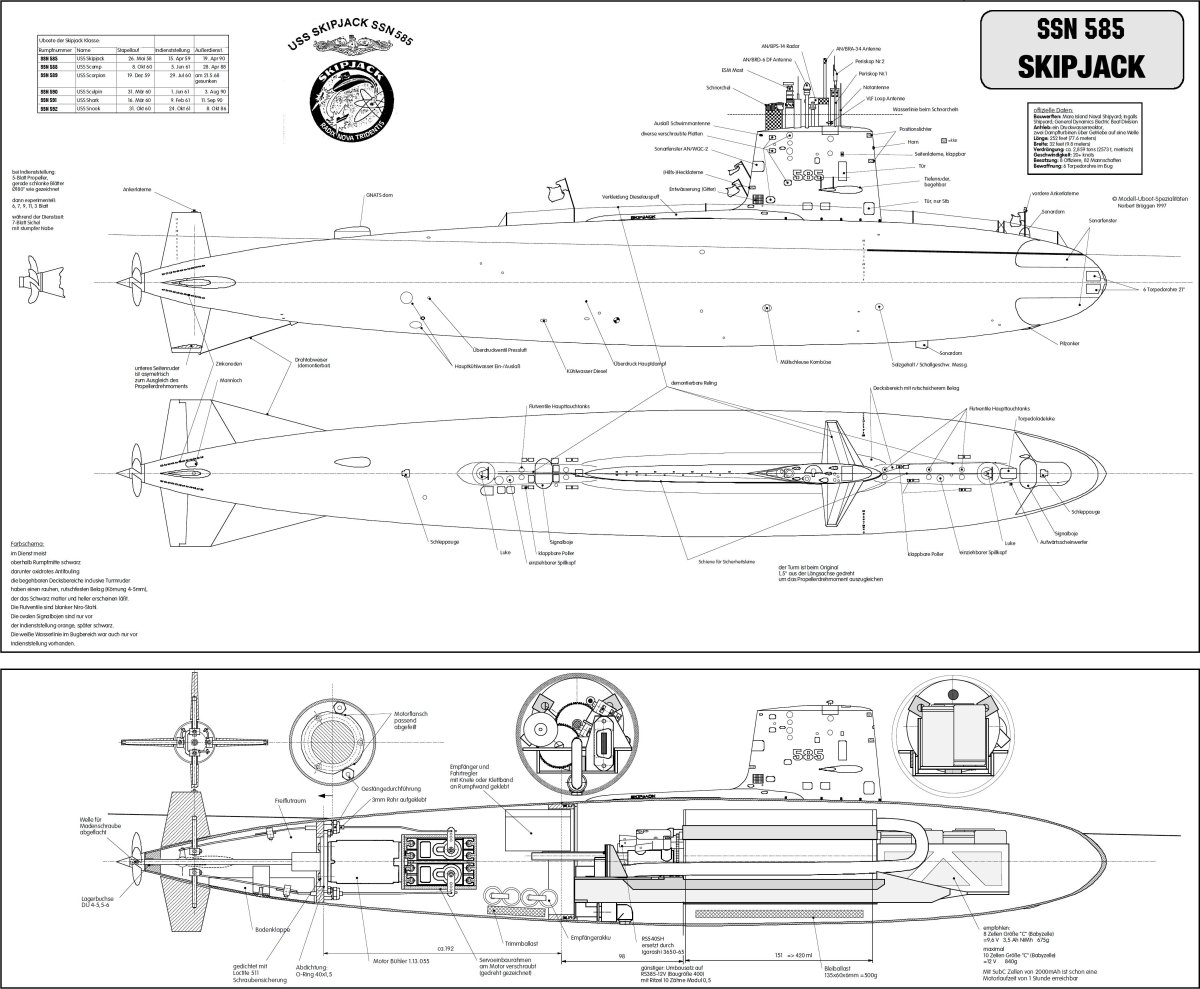 АПЛ Скипджек чертежи