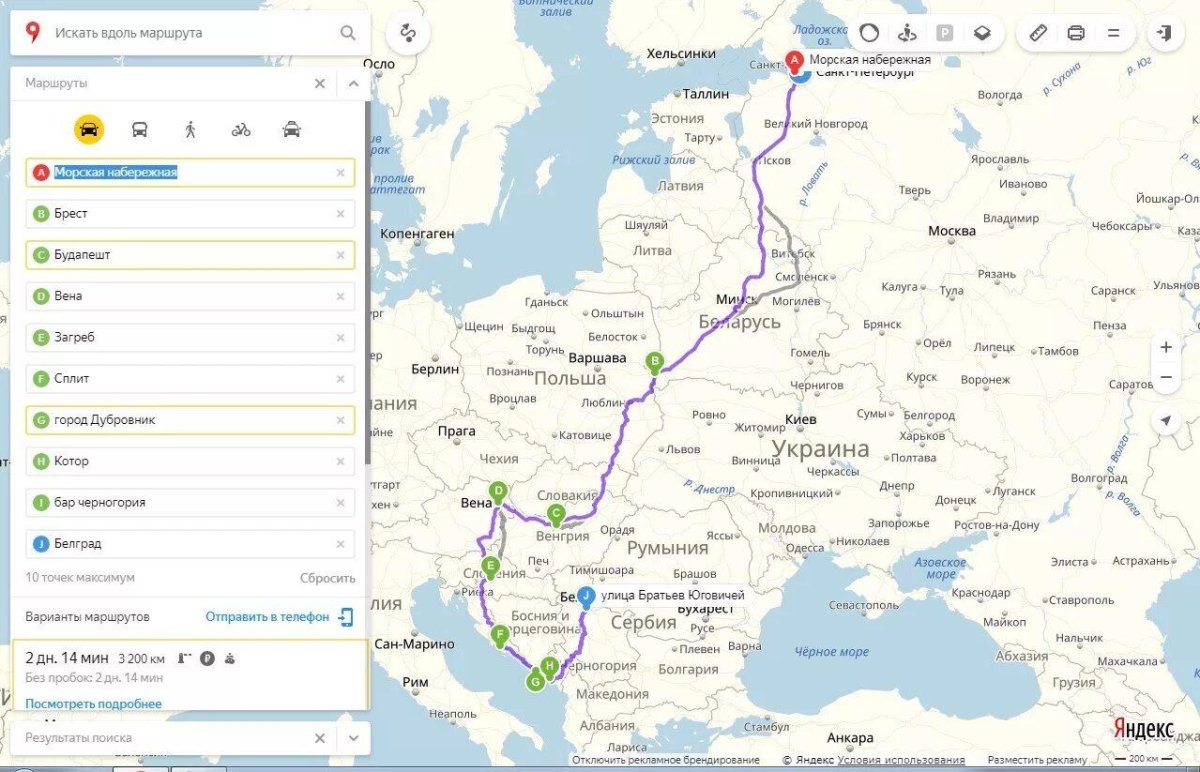 Маршрут поезда Брест Санкт-Петербург на карте