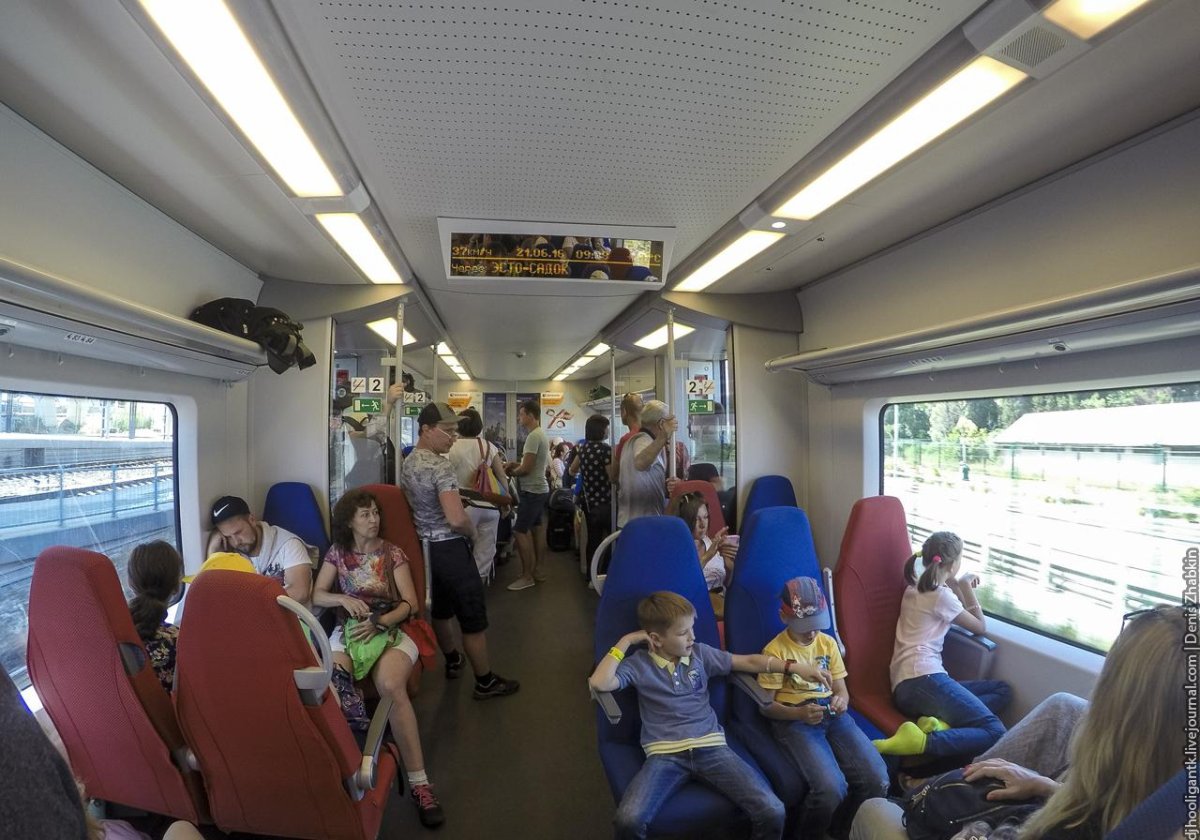 Ласточка внутри вагона Краснодар Сочи