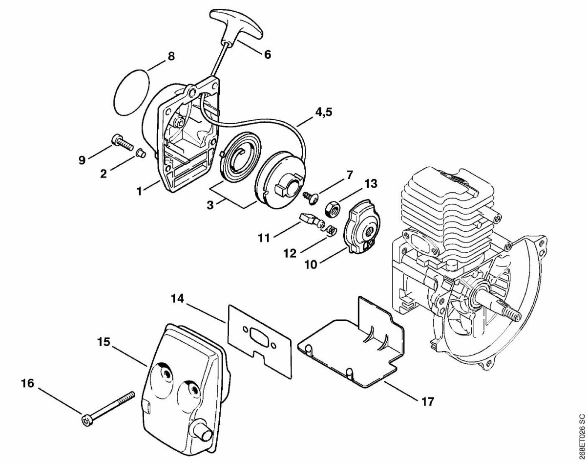 Схема стартера мотокосы