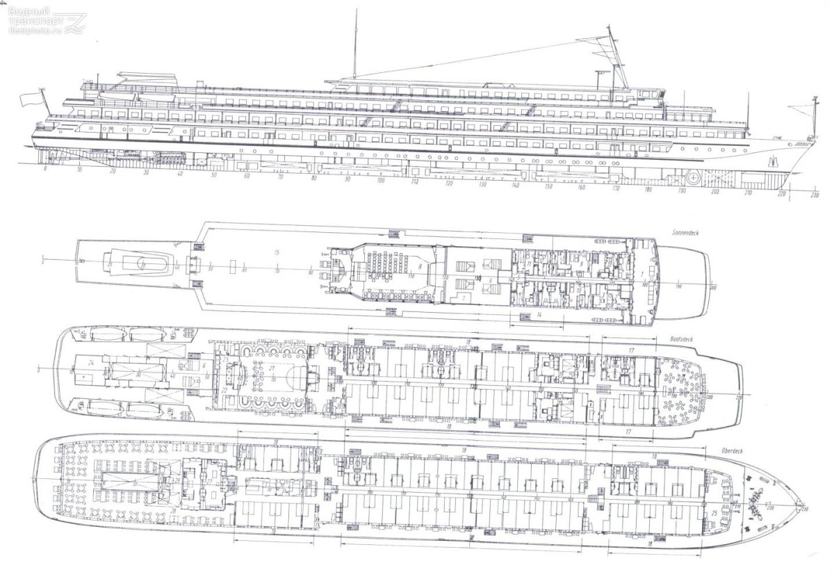 Теплоход проекта q 065 вид сбоку