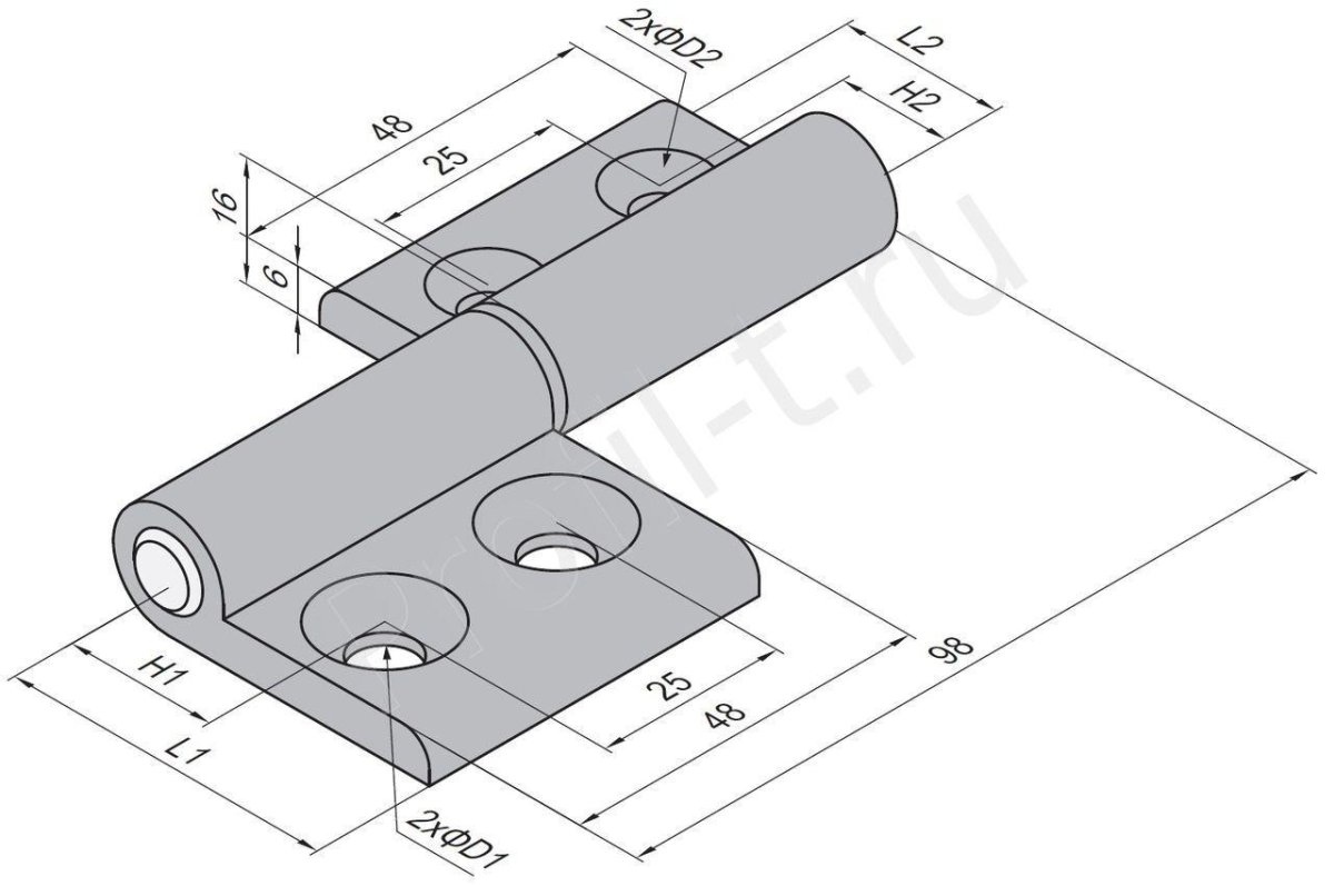 Петля Fuaro 100 75 чертеж