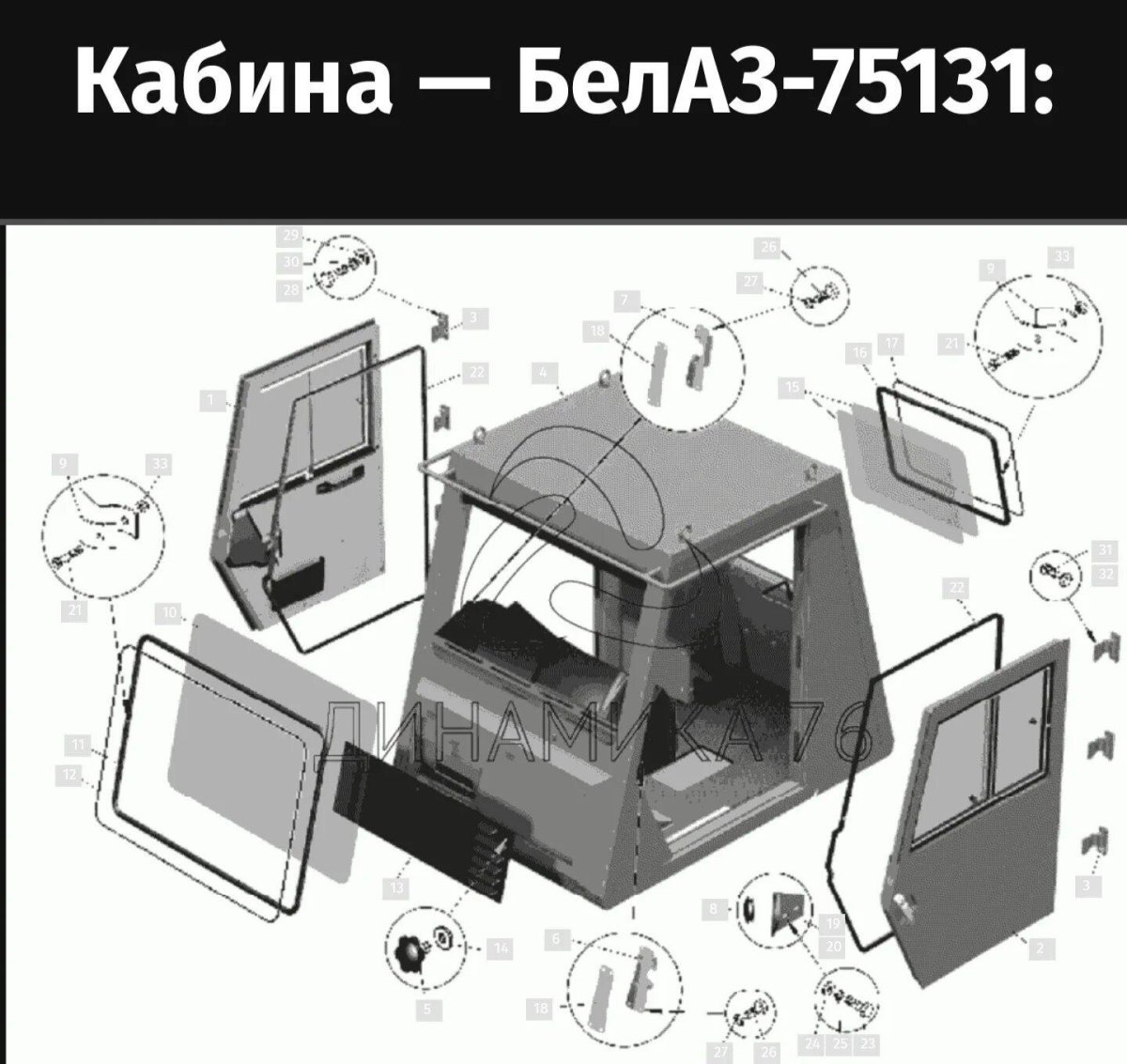 Кабина БЕЛАЗ 75131 Размеры
