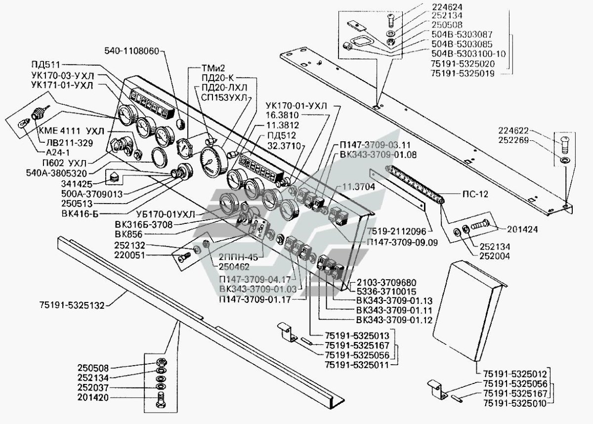 Панель приборов БЕЛАЗ 7540