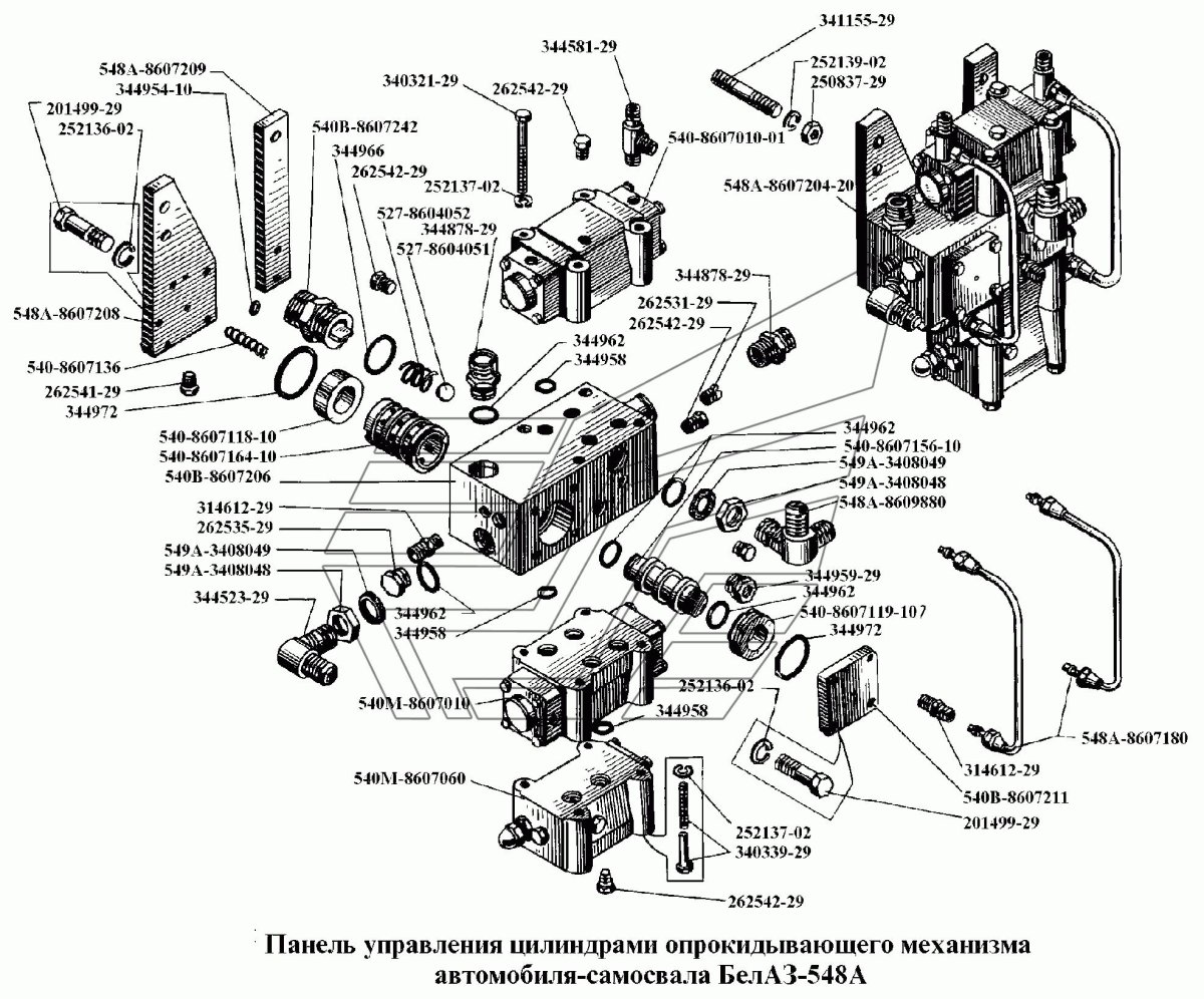 БЕЛАЗ 7540а панель управления Гидрораспределитель