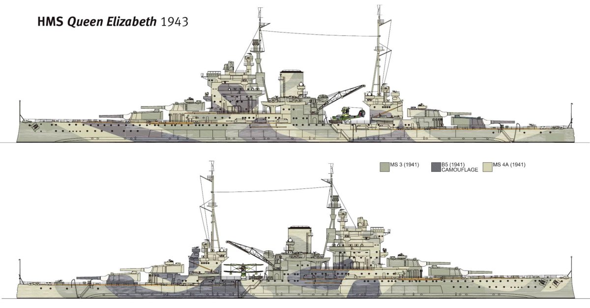 Куин Элизабет линкор схема бронирования