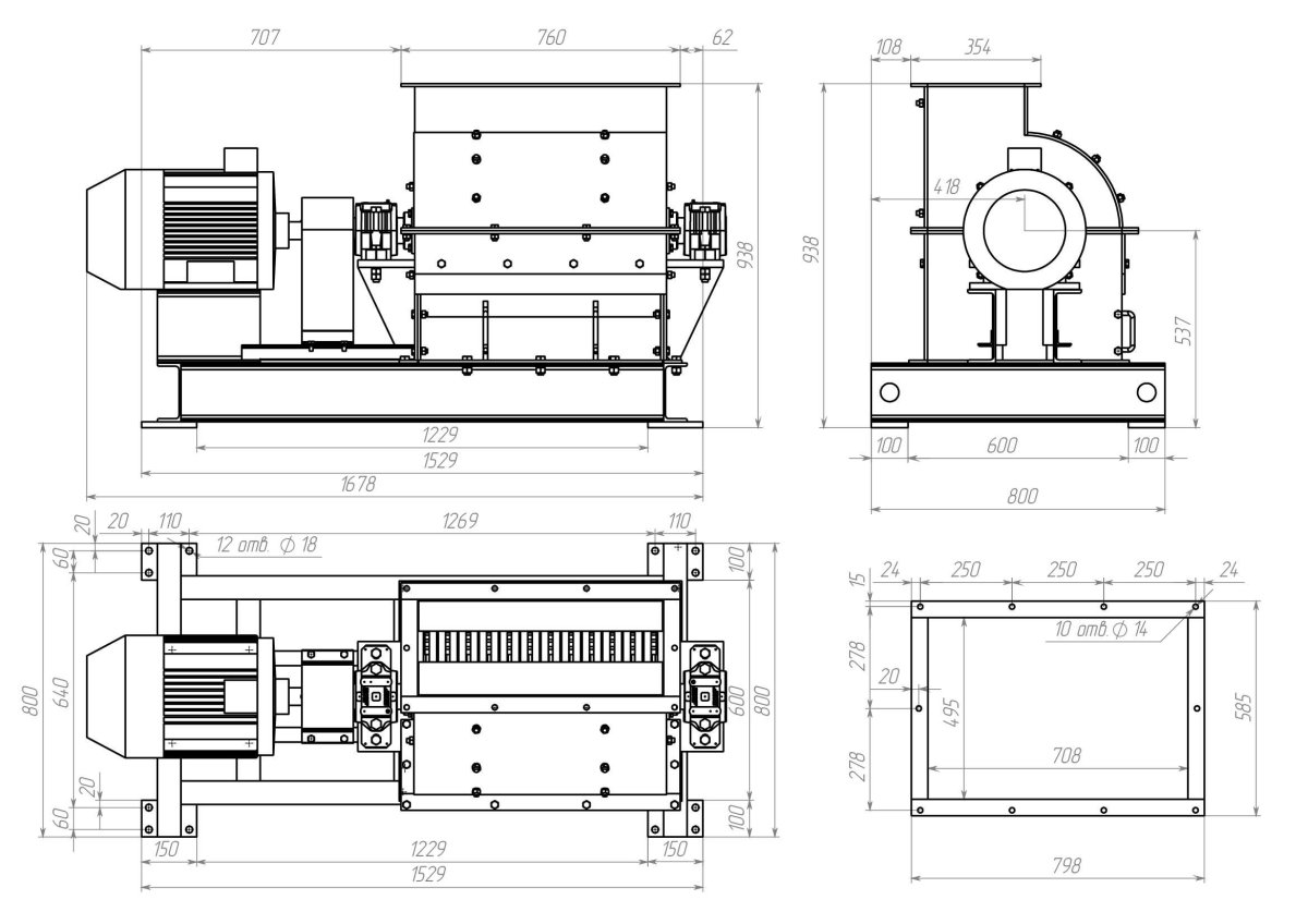 Молотковая дробилка дм 600