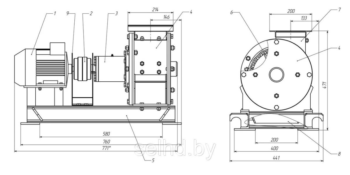 Молотковая дробилка МПС 150