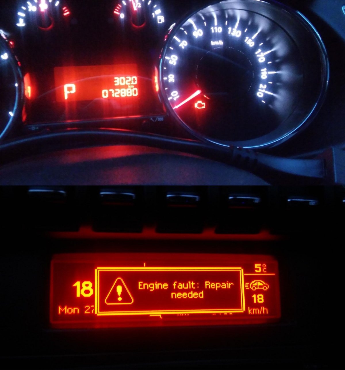 Peugeot 308 engine Fault