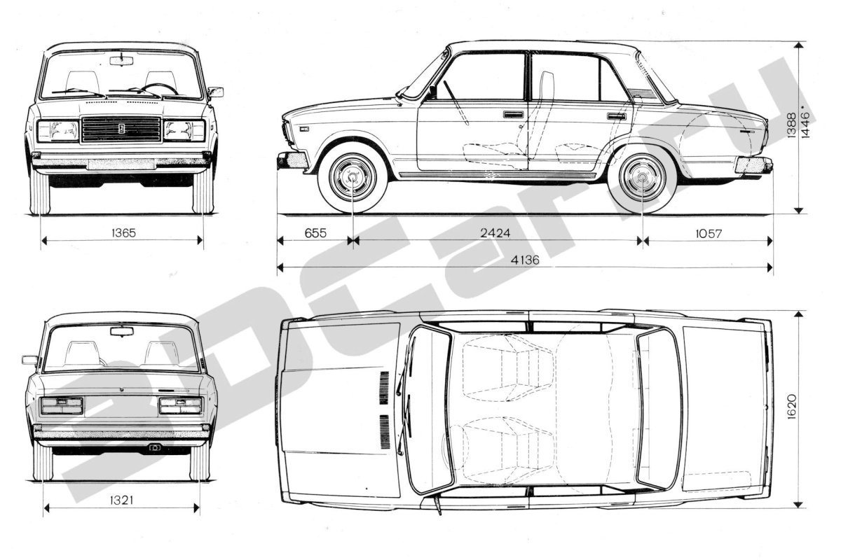 ВАЗ 2107 чертеж