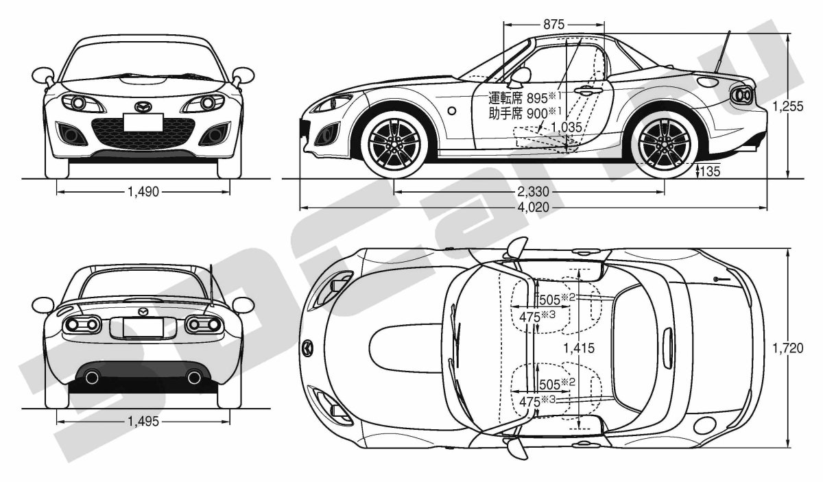 Mazda MX-5 Miata Blueprint