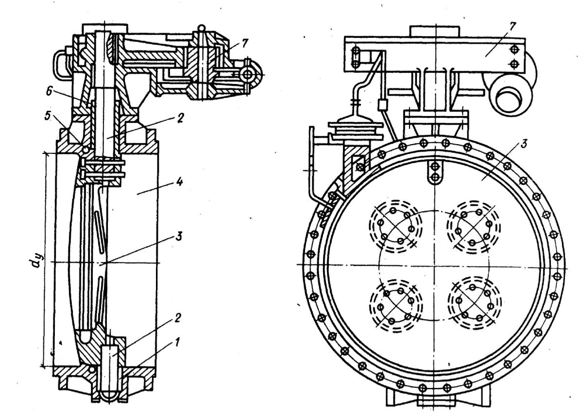 Затвор 600 дисковый поворотный чертеж