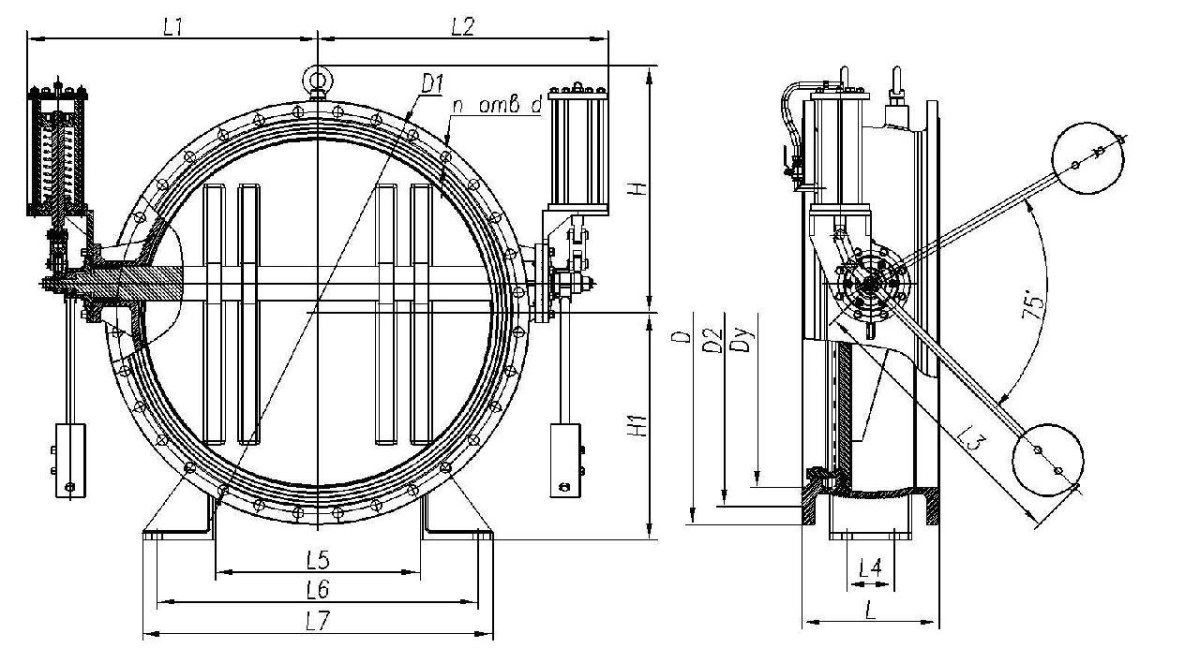Байонетный затвор Ду 400 чертеж