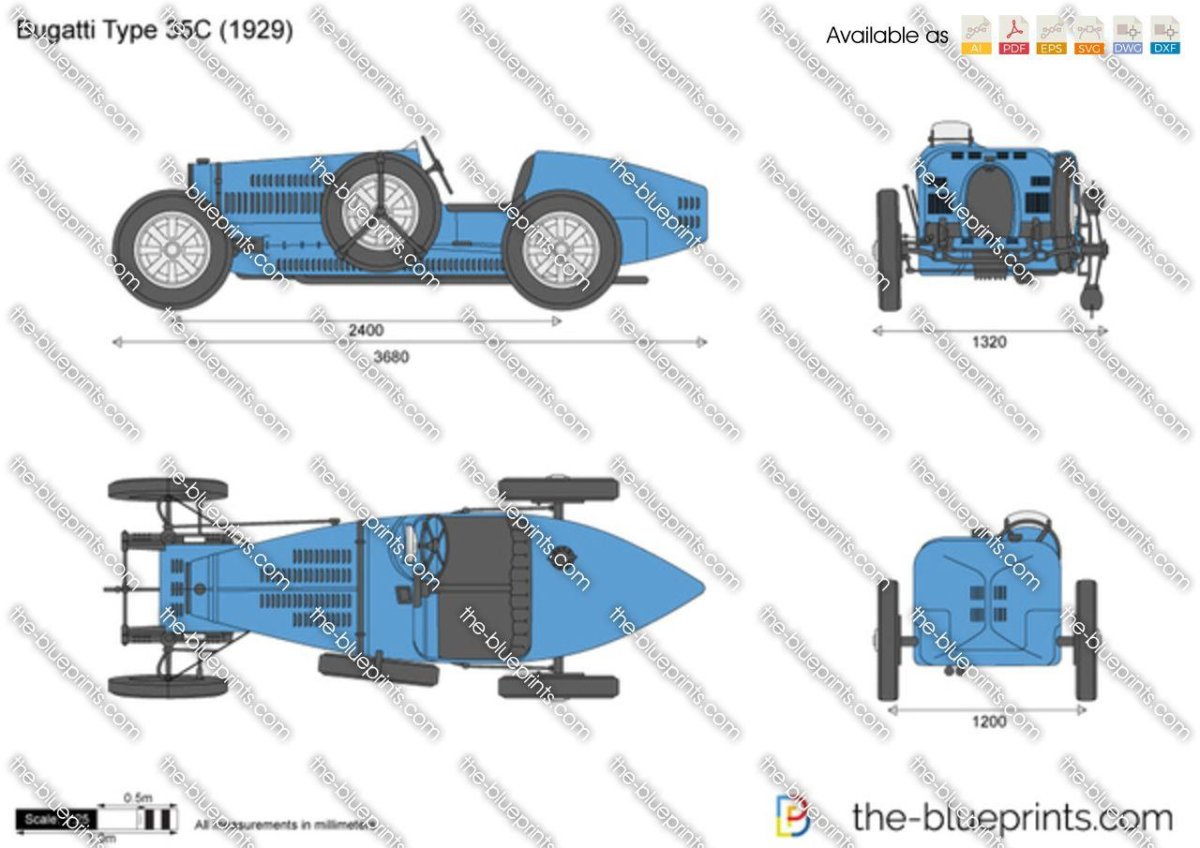Bugatti Type 35b чертежи
