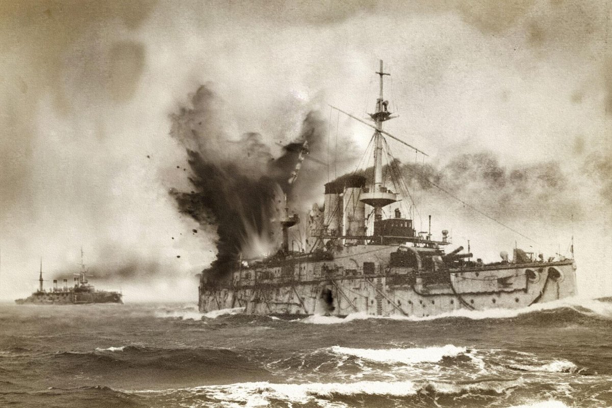 Броненосец Ослябя в Цусимском сражении