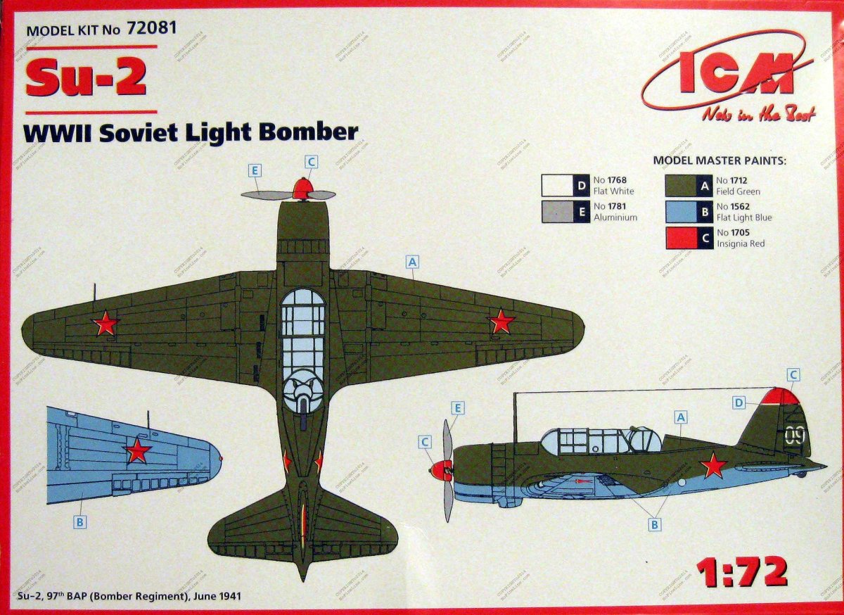 ICM 72081 Су-2, Советский легкий бомбардировщик II мировой войны 1/72