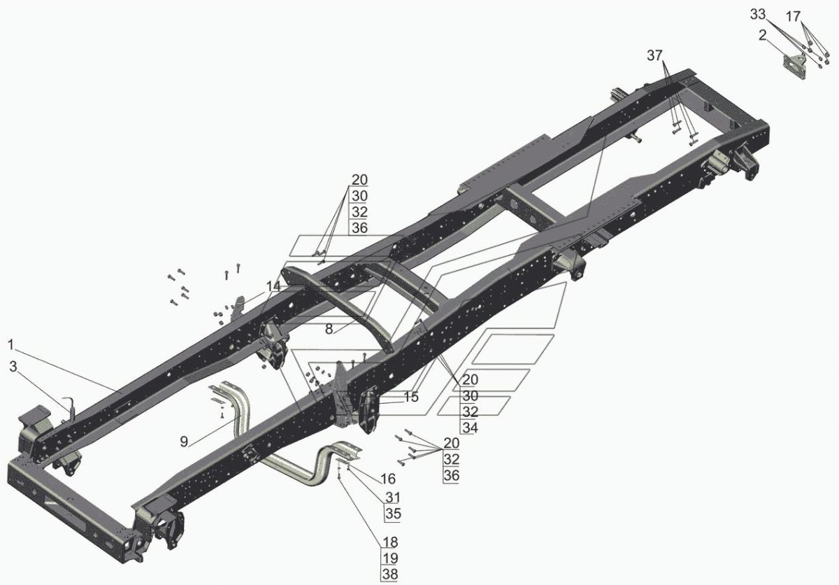 Ширина рамы МАЗ 5440