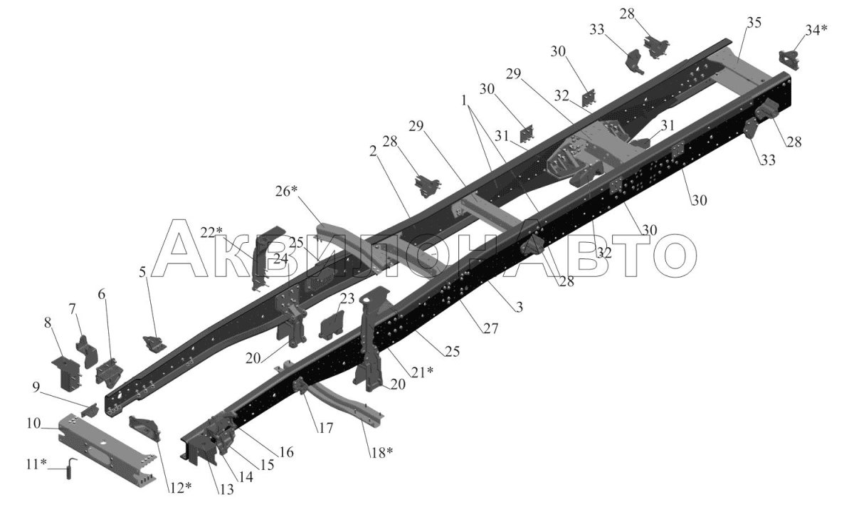 Кронштейн рамы МАЗ 5516