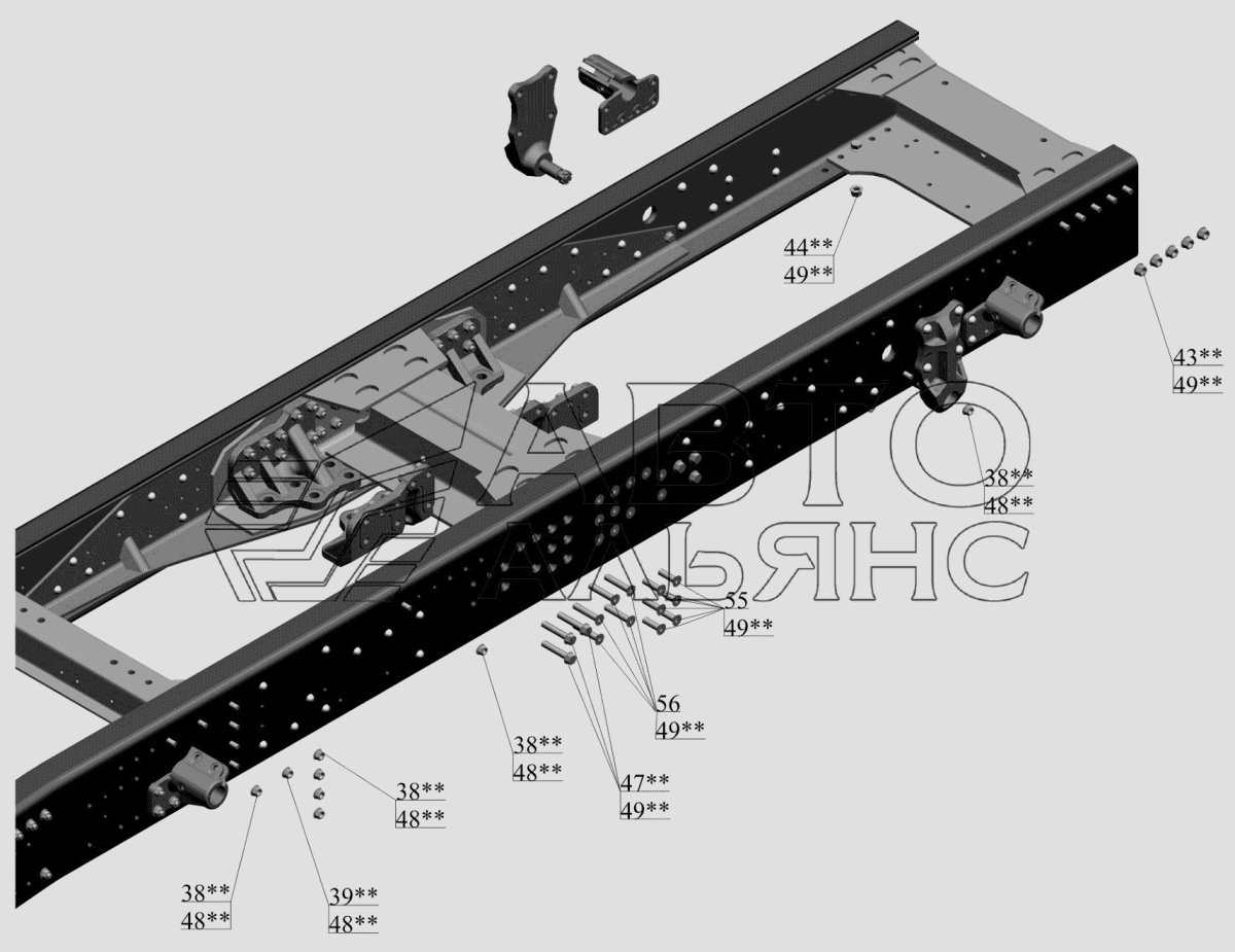 Поперечина рамы МАЗ 6312