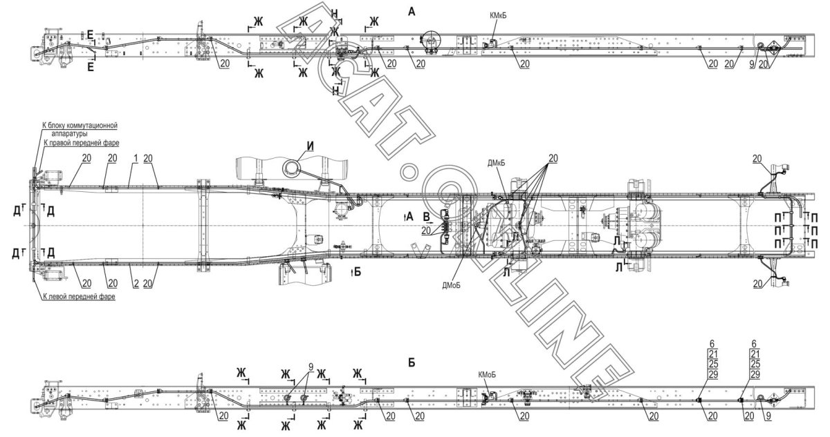 Ширина рамы МАЗ 6303