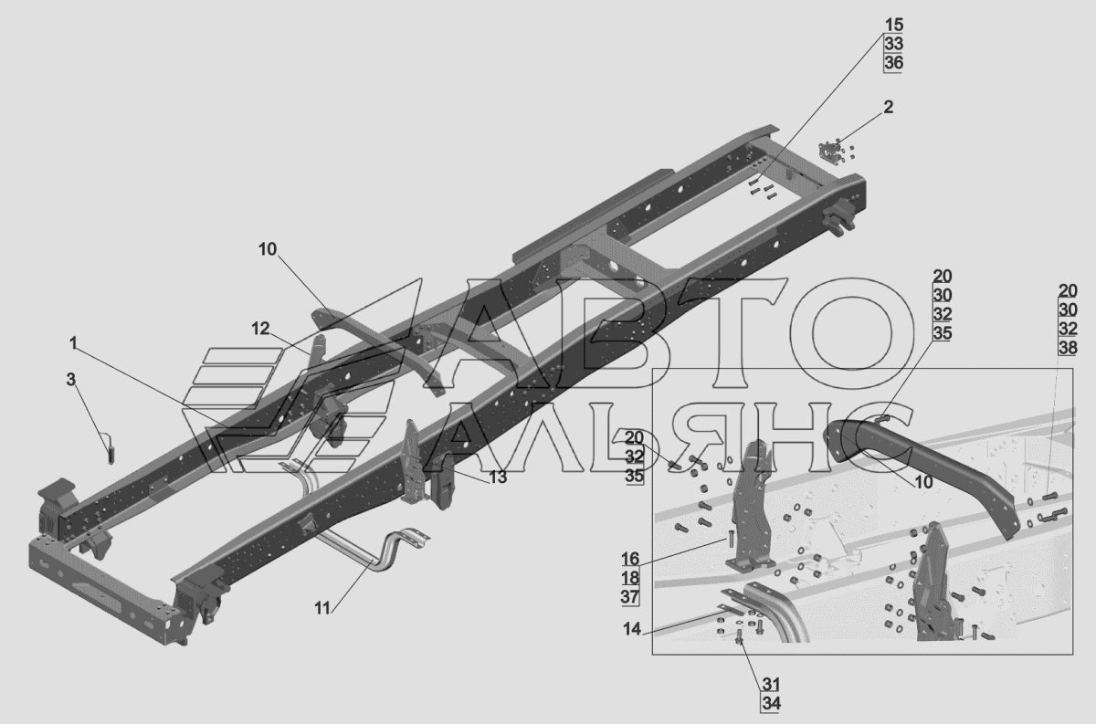 Кронштейн бампера МАЗ 5440