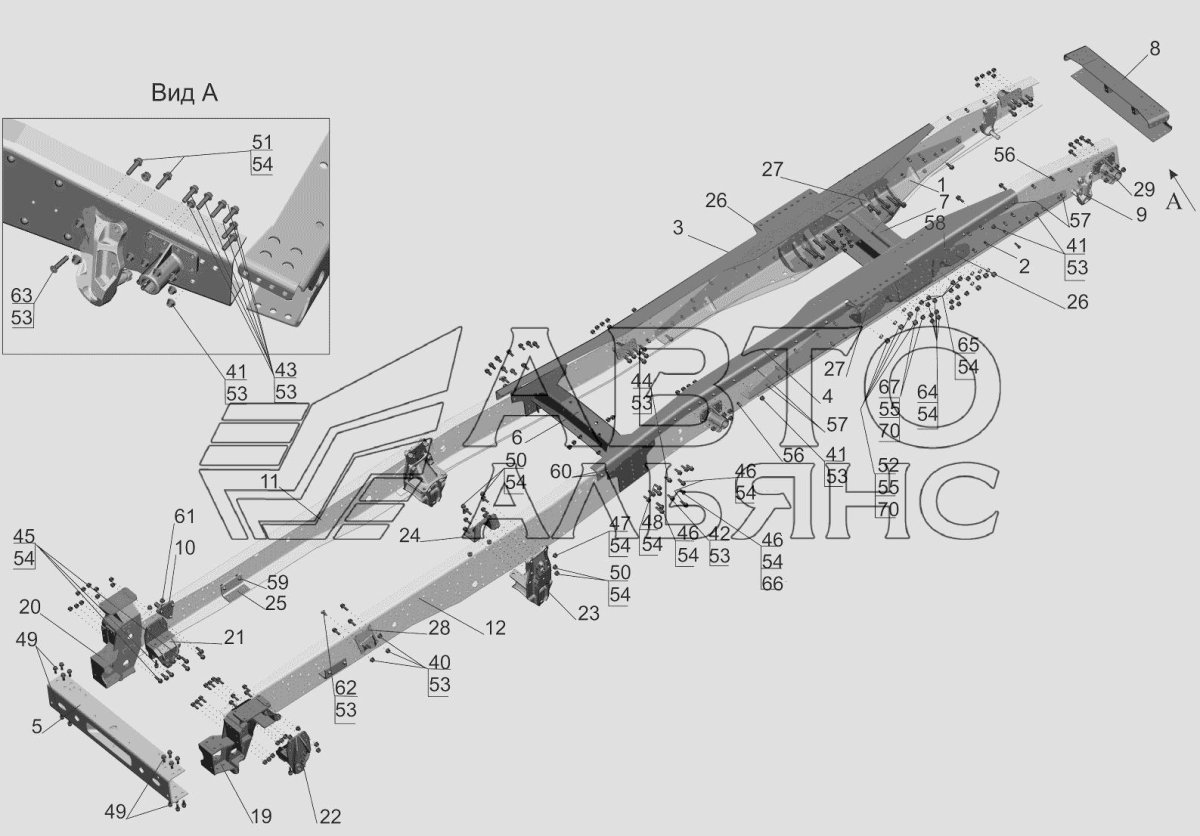 Рама МАЗ 5440 а5 чертеж