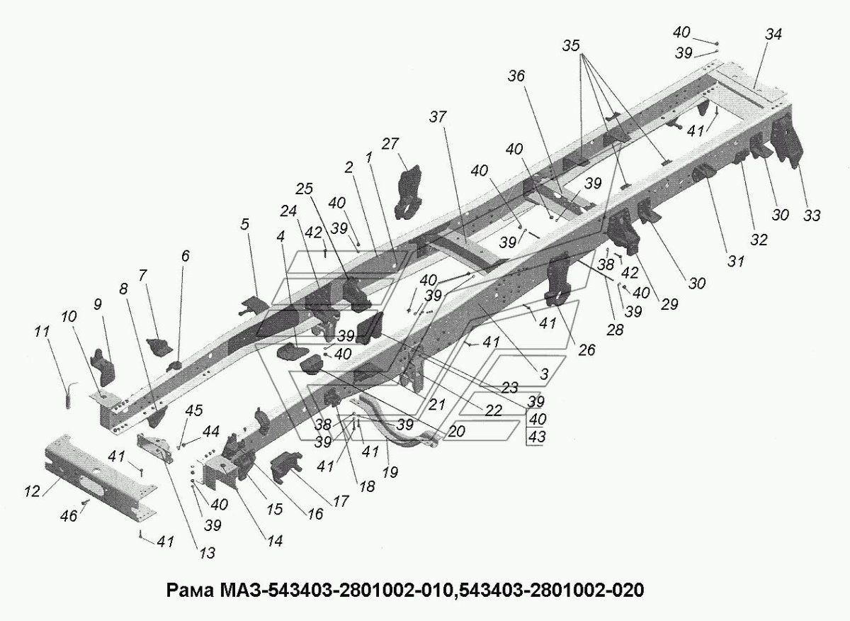 Ширина рамы МАЗ 5336