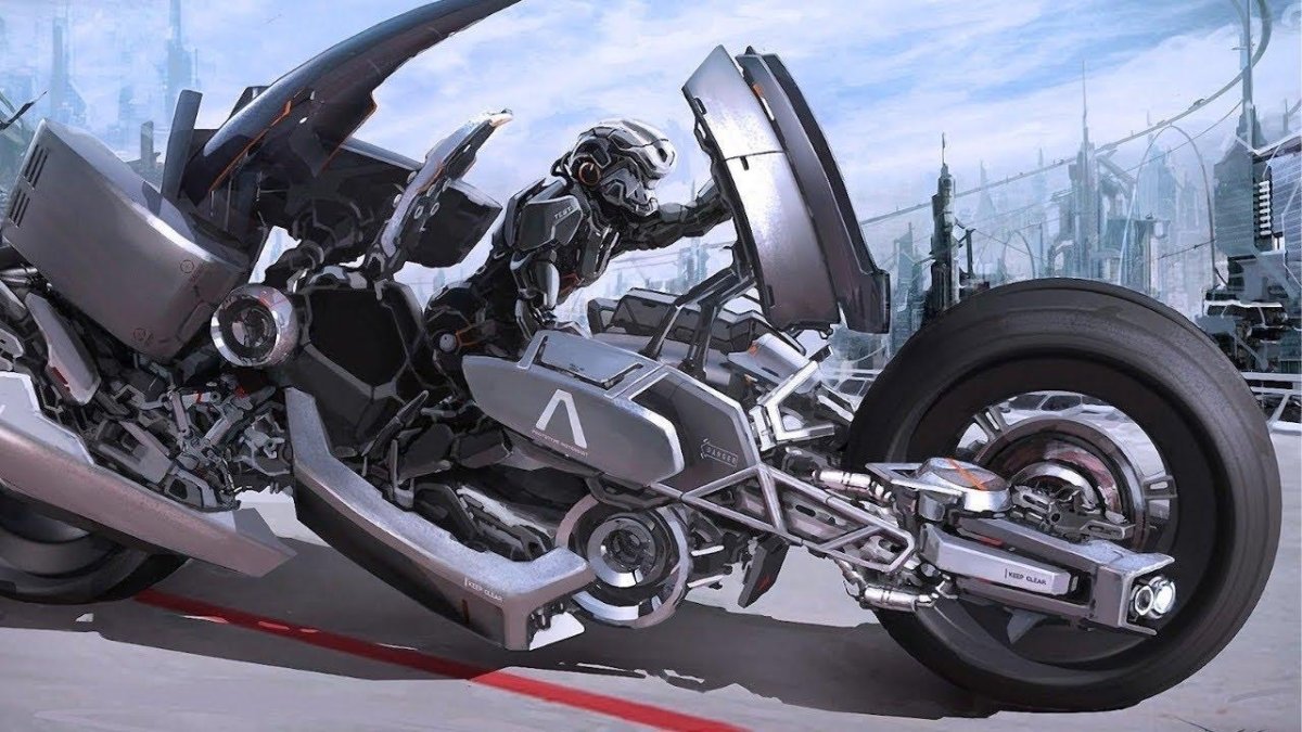 Мотоцикл scifi концепт Art