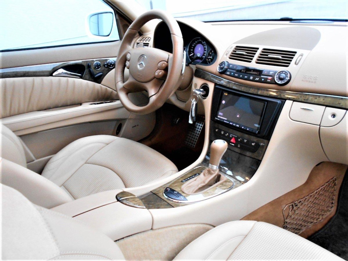 Мерседес w211 белый салон