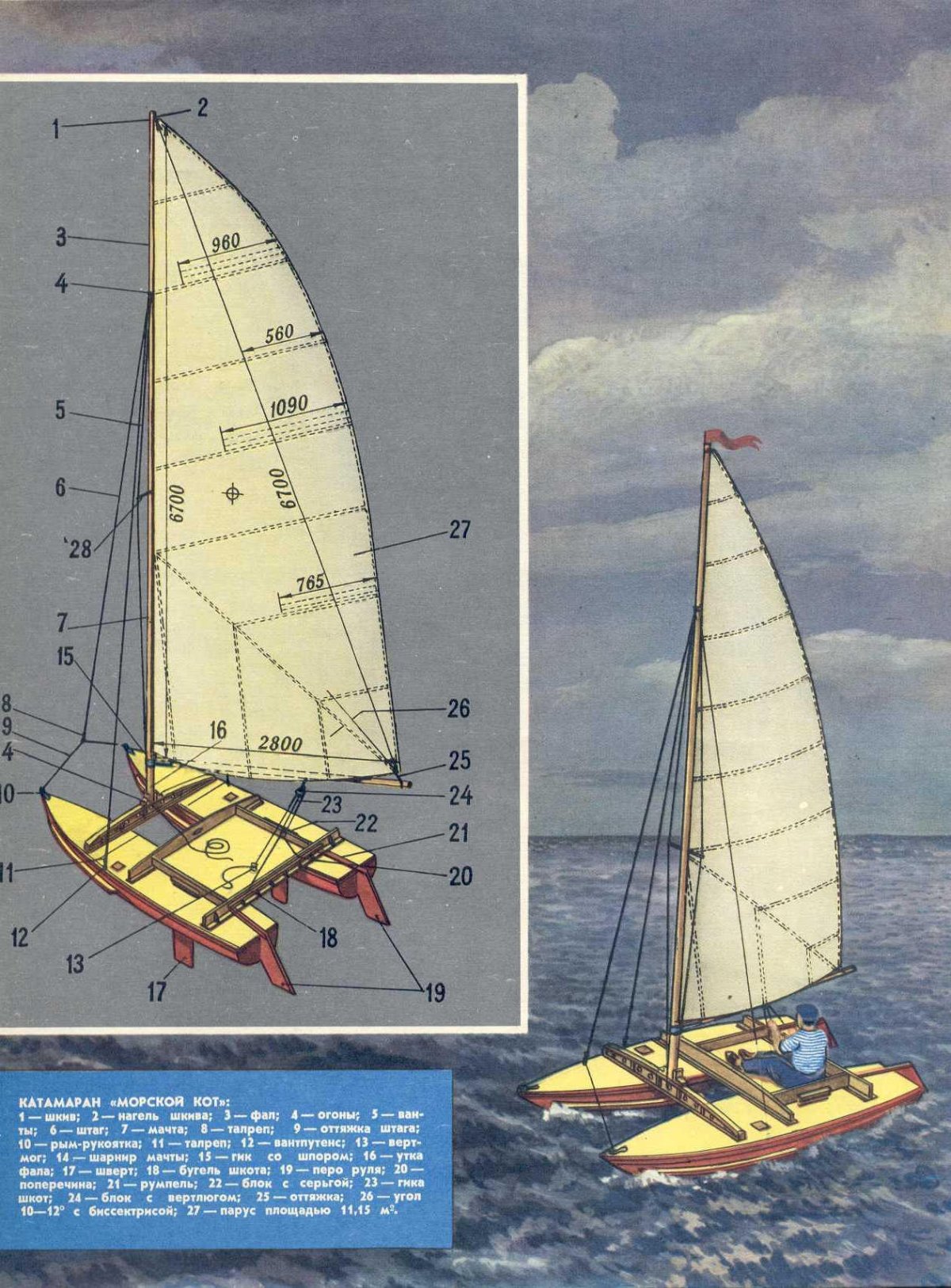 Моделист конструктор парусный катамаран
