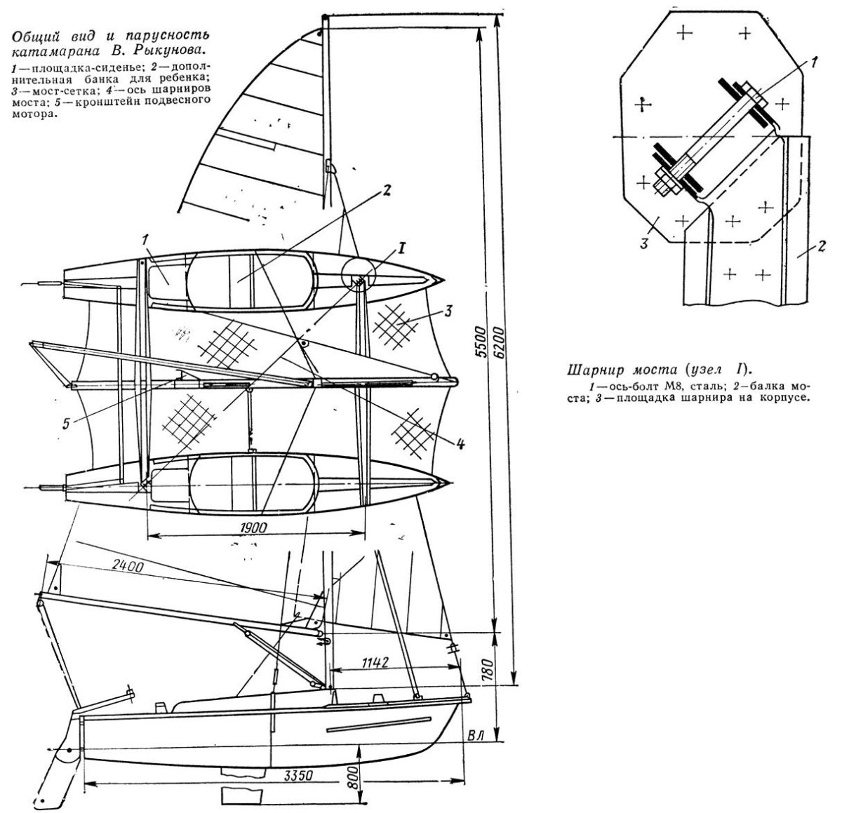 Катамаран АМГ 10 М чертеж