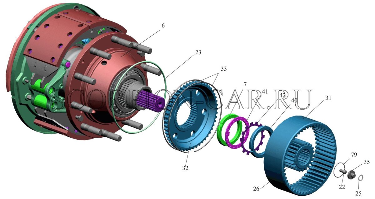Бортовой редуктор МАЗ 6312