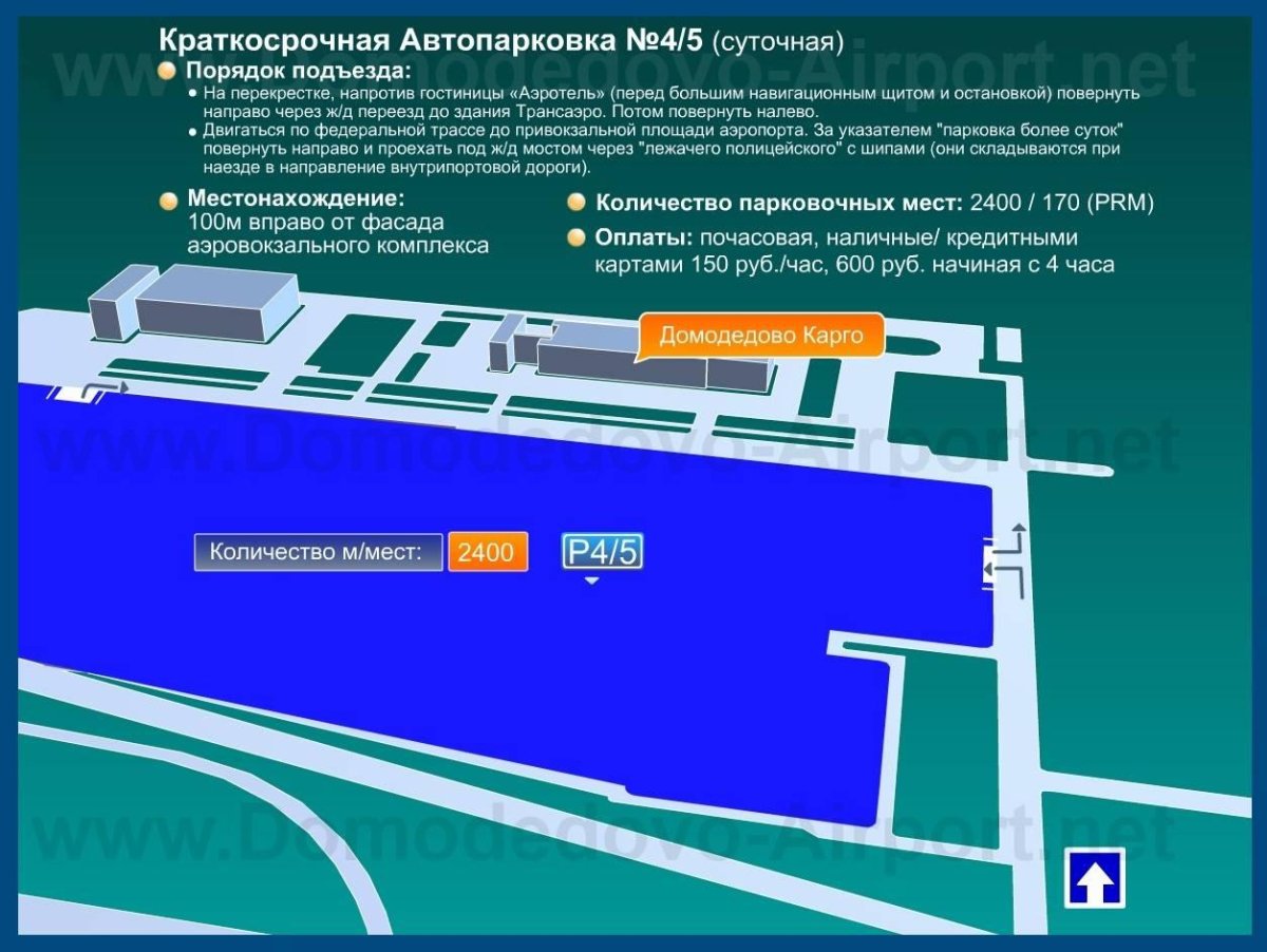 Схема парковок аэропорта Домодедово