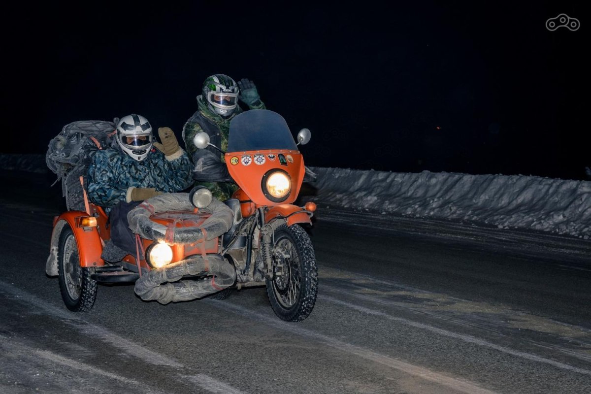 Мотоцикл Урал зимой