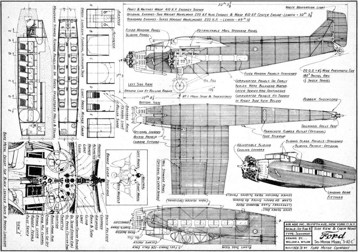Ford Trimotor чертежи