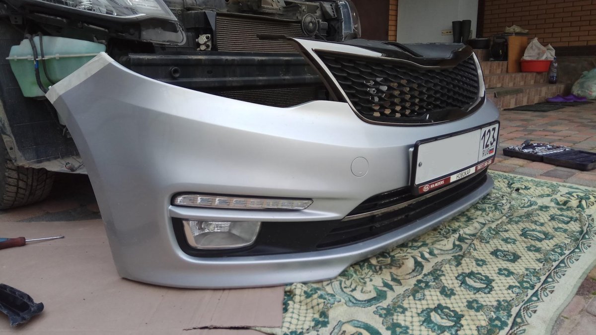 Бампер кия Рио 3 передний