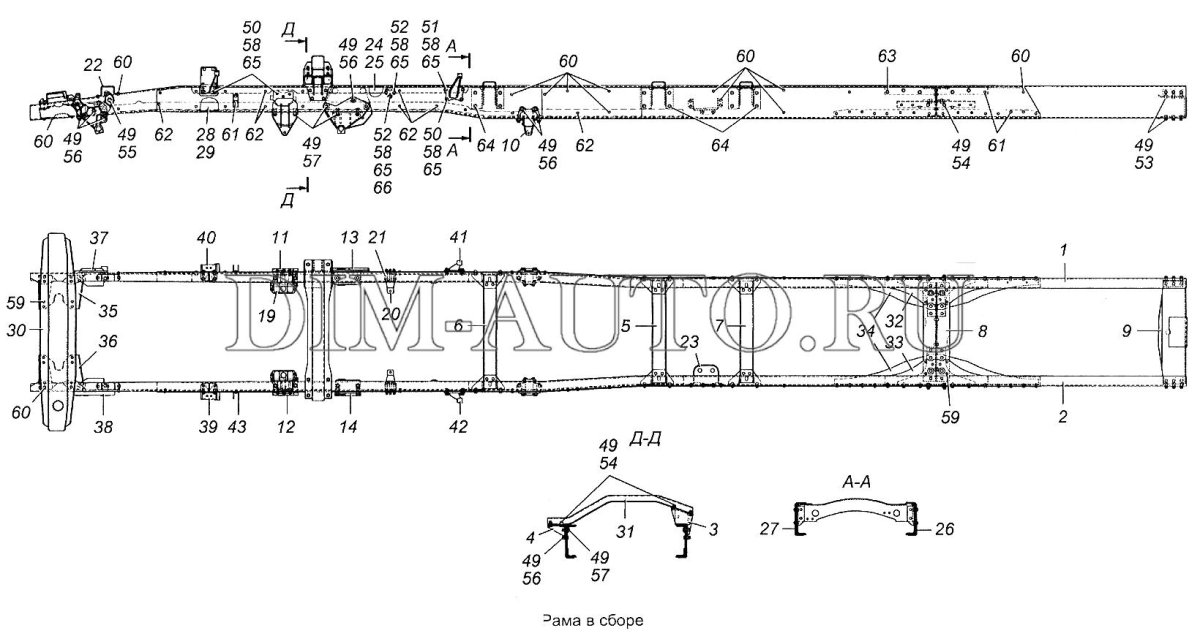 Рама КАМАЗ 43501