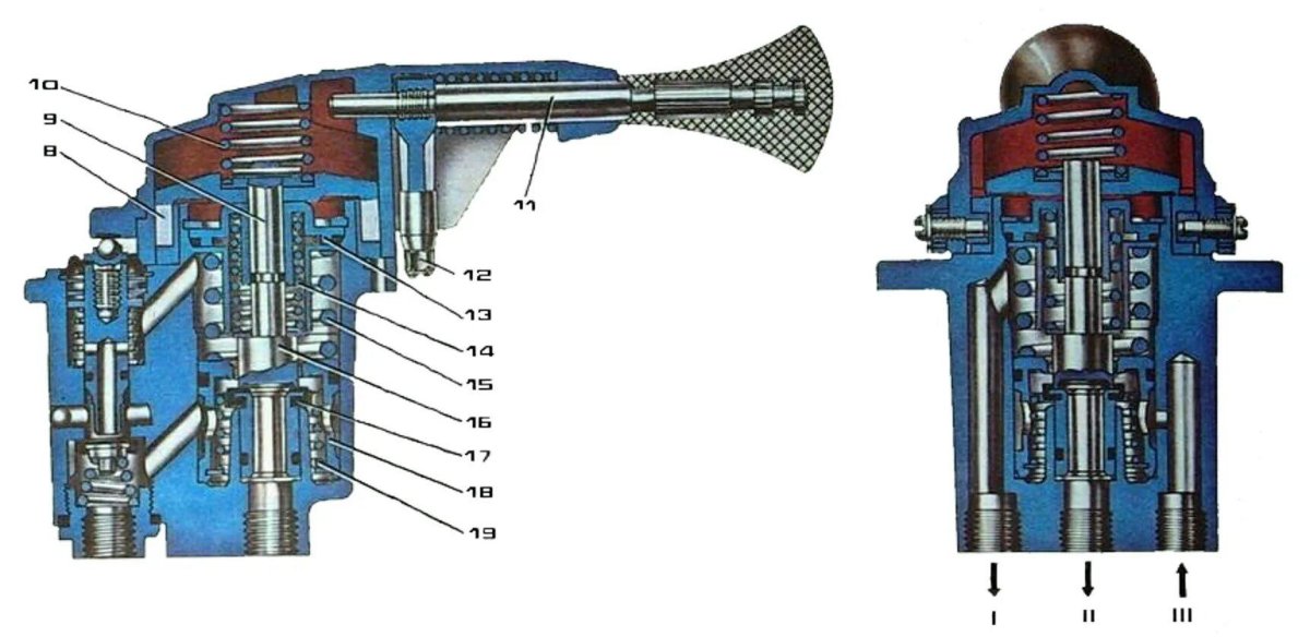 Тормозной кран стояночного тормоза КАМАЗ 43118