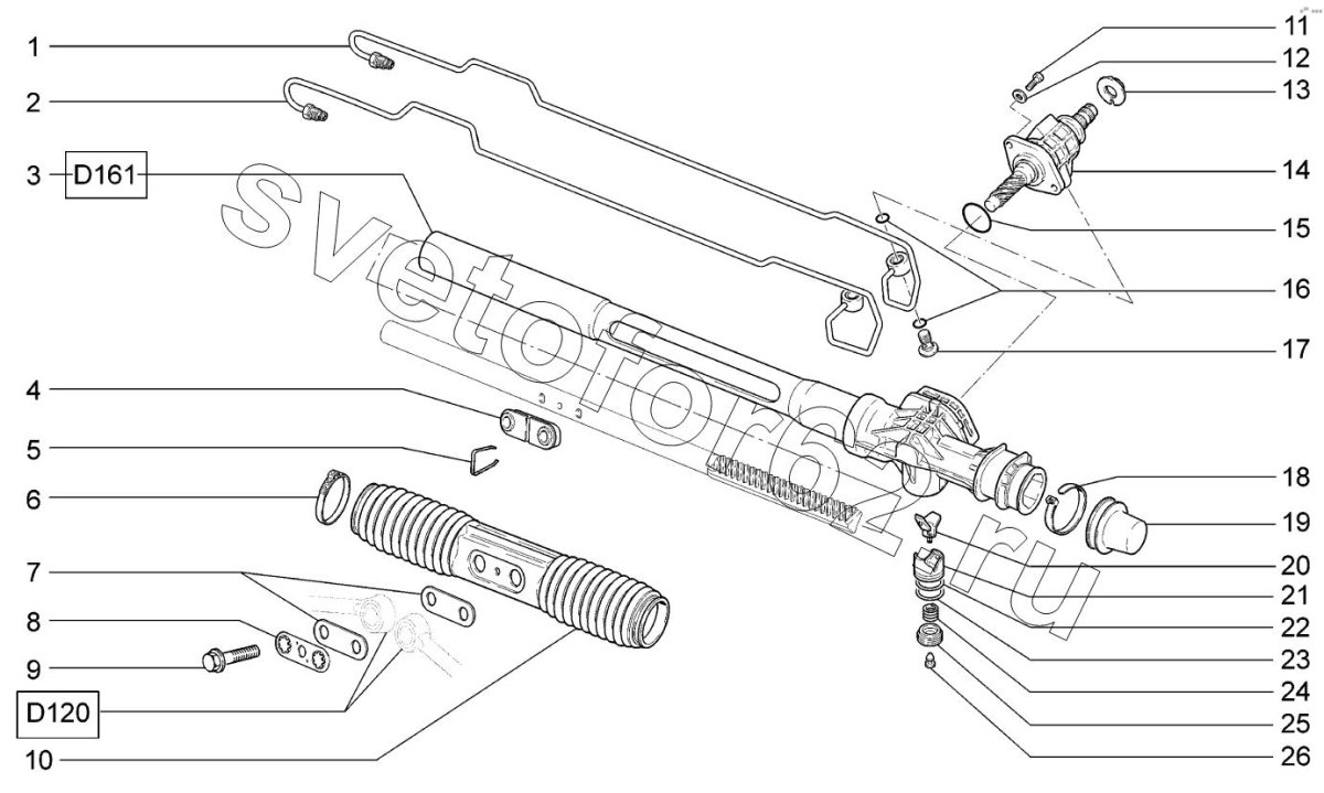 Рулевая рейка ВАЗ 2170 С ГУР