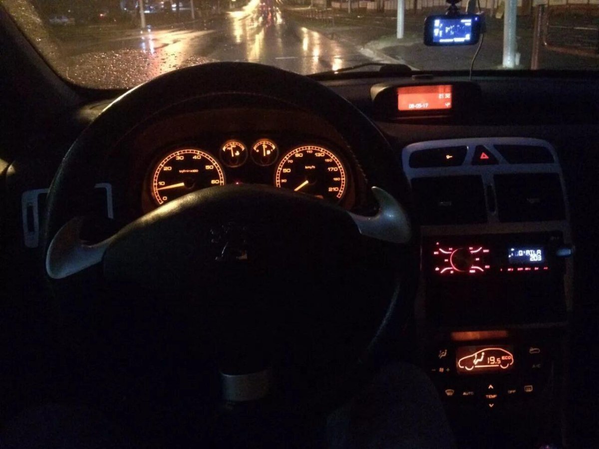 Peugeot 206 салон ночью