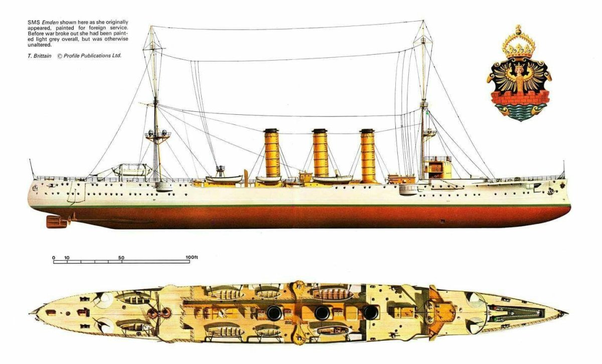 Легкий крейсер Эмден 1908