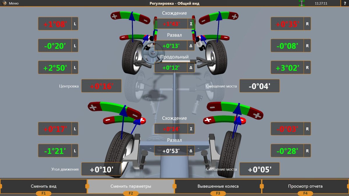 Установка угла колёс схождение развал