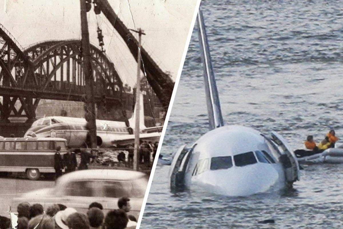 Приводнение самолета на Неву в 1963