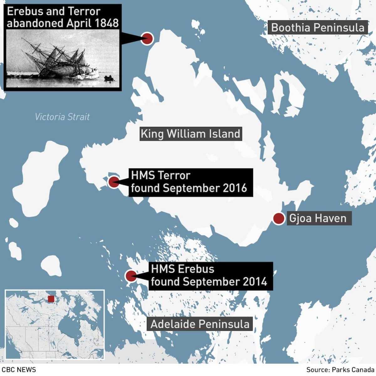 Корабль террор и Эребус