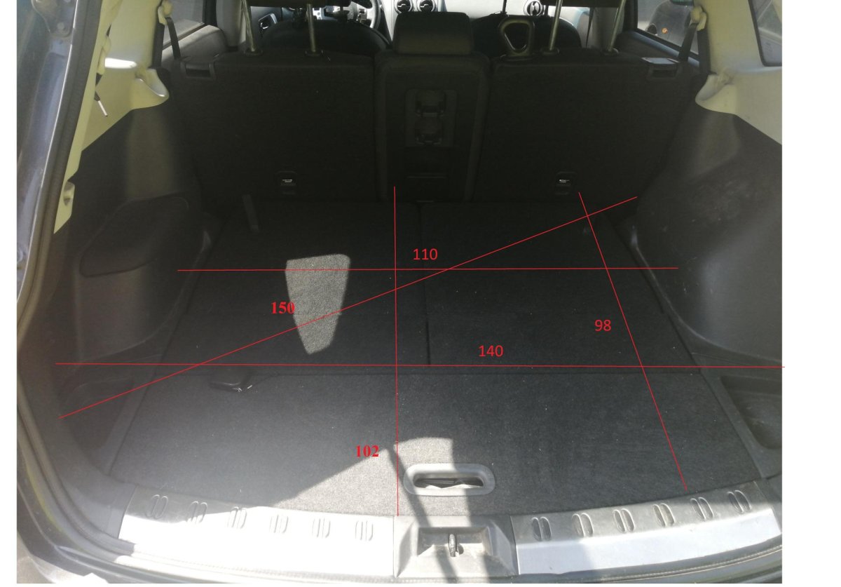 Ширина багажника Nissan Qashqai j11